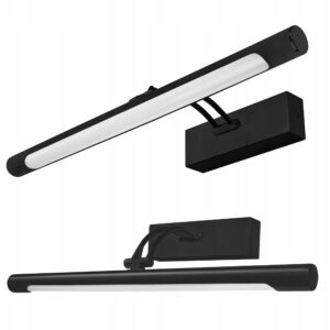 KINKIET ŁAZIENKOWY LED 12W LAMPA NAD LUSTRO CZARNA OWAL 40 CM NEUTRALNY Kinkiety