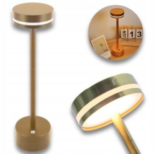 LAMPKA STOŁOWA RESTAURACYJNA ZŁOTA CCT 1,5 W LED PRZENOŚNA DOTYKOWA USB Lampy stołowe