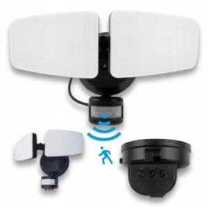 LAMPA ELEWACYJNA ZEWNETRZNA HALOGEN Z CZUJNIKIEM RUCHU 24W (2x12W) IP54 CCT Lampy elewacyjne