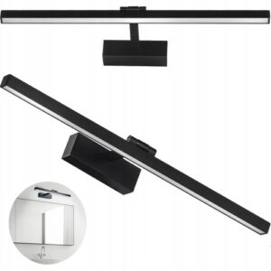 KINKIET ŁAZIENKOWY LED NAD LUSTRO 12W CZARNY LAMPA BARWA BIAŁA NEUTRALNA Kinkiety