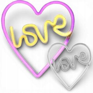 Lampka nocna neon pokój dziecięcy serce love LED ślub dekoracja usb baterie