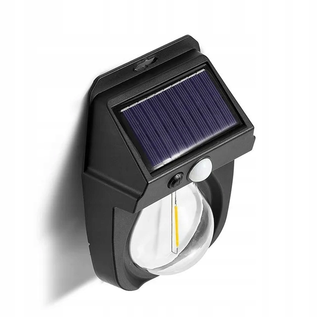 Lampa ogrodowa solarna kinkiet elewacyjny ścienny 1w LED z czujnikiem PIR 2 Lampa ogrodowa solarna kinkiet elewacyjny ścienny 1w LED z czujnikiem PIR - obrazek 2