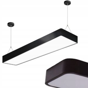 Lampa wisząca liniowa sufitowa biurowa czarna LED 24w nowoczesna loft 60cm