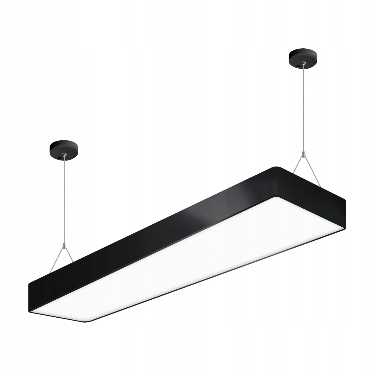 Lampa wisząca liniowa sufitowa biurowa czarna LED 24w nowoczesna loft 60cm 2 Lampa wisząca liniowa sufitowa biurowa czarna LED 24w nowoczesna loft 60cm - obrazek 2