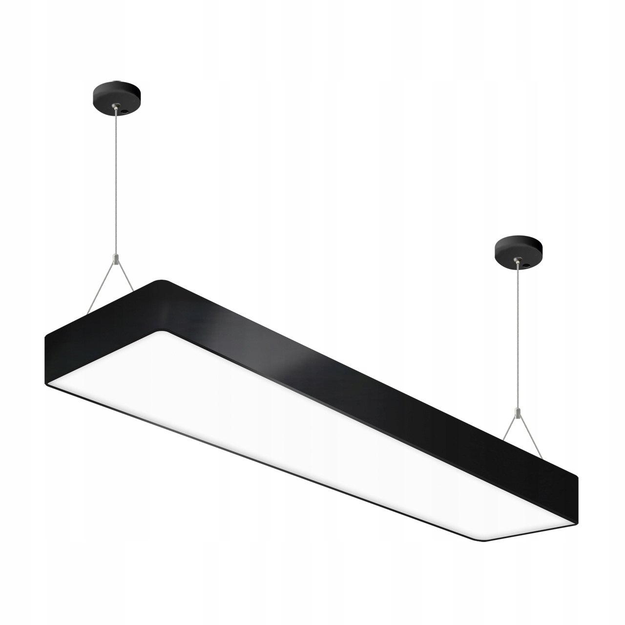 Lampa wisząca liniowa sufitowa biurowa czarna LED 24w nowoczesna loft 60cm 3 Lampa wisząca liniowa sufitowa biurowa czarna LED 24w nowoczesna loft 60cm - obrazek 3
