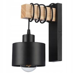 Kinkiet ścienny wiszący ruchomy lampa wewnętrzna loft drewno dąb E27 Kinkiety