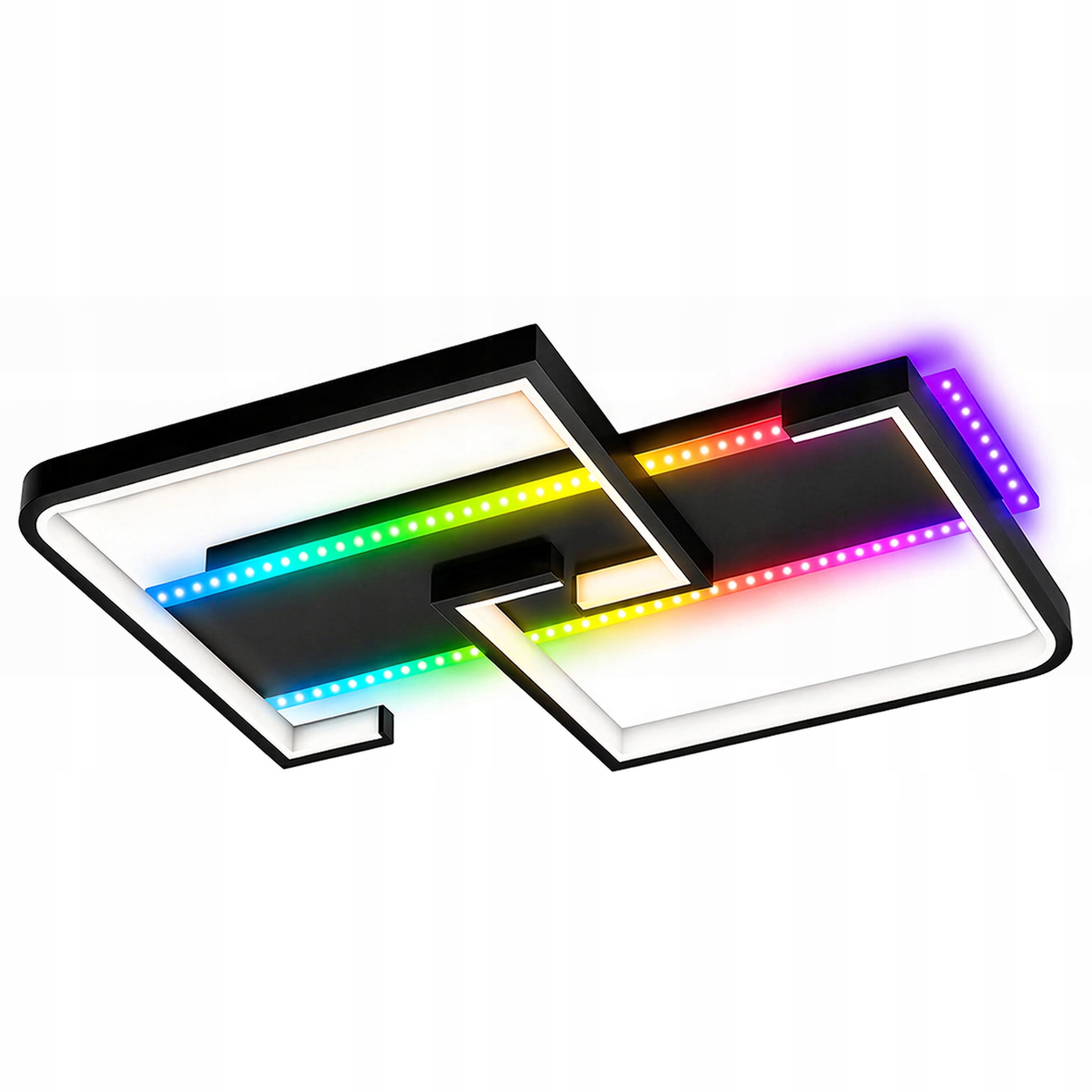 Lampa sufitowa plafon LED 46w CCT RGB sterowanie tuya pilot włącznik czarna 2 Lampa sufitowa plafon LED 46w CCT RGB sterowanie tuya pilot włącznik czarna - obrazek 2