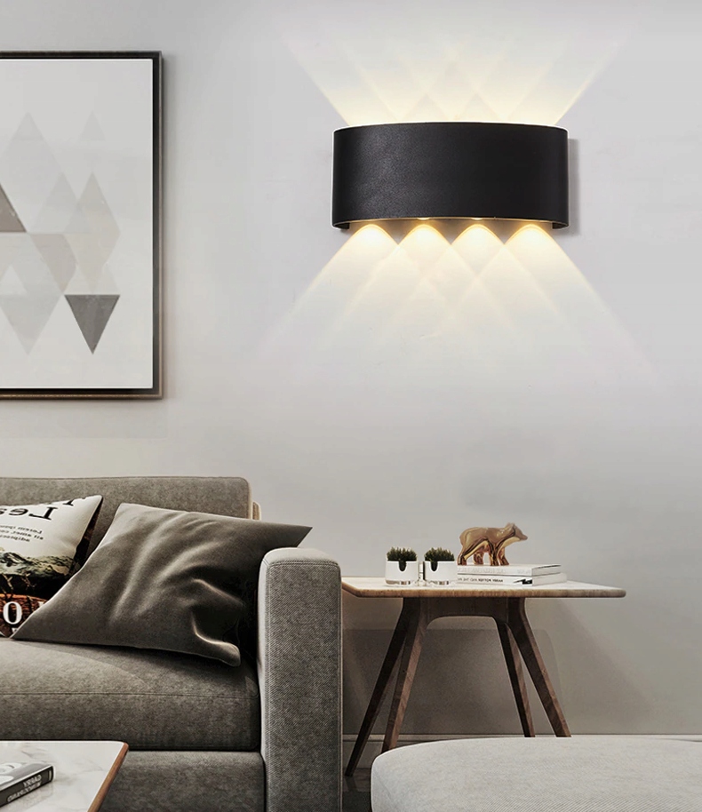 Lampa elewacyjna kinkiet zewnetrzny czarny gora dół 8w IP65 7 Lampa elewacyjna kinkiet zewnetrzny czarny gora dół 8w IP65 - obrazek 7