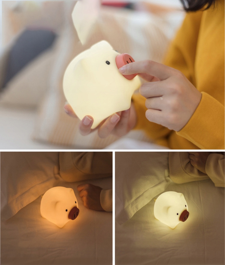 Lampka nocna LED dla dzieci do zasypiania CCT silikon świnka na akumlator 6 Lampka nocna LED dla dzieci do zasypiania CCT silikon świnka na akumlator - obrazek 6