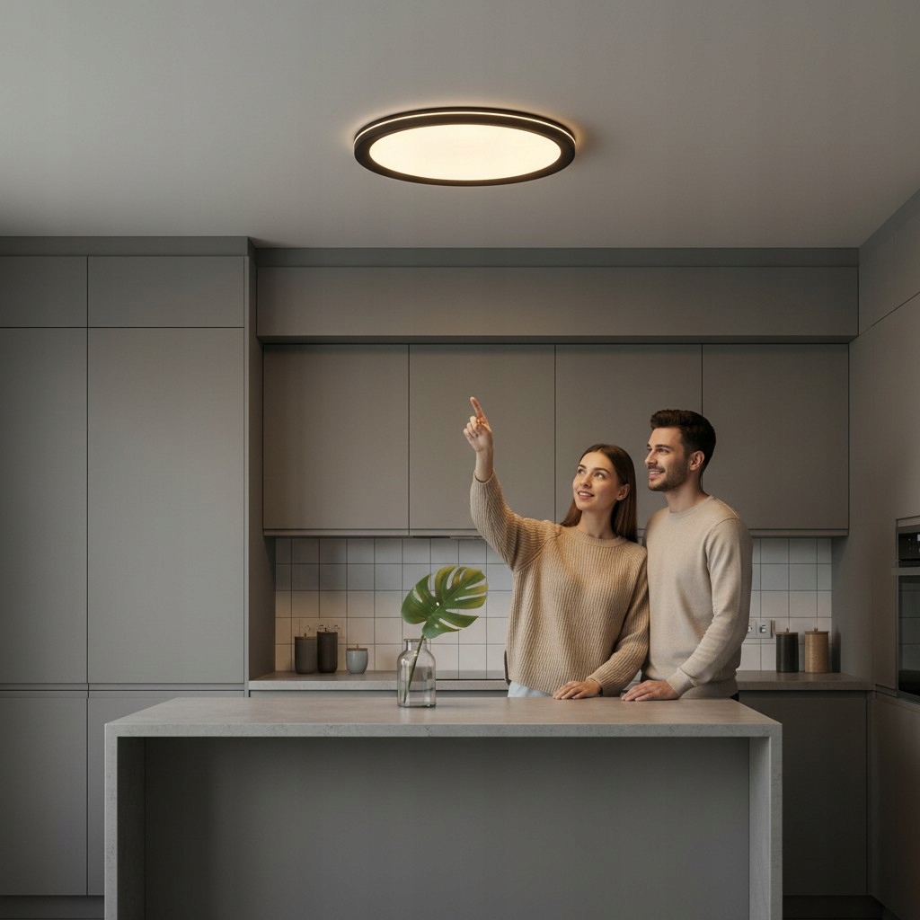 Plafon lampa sufitowa natynkowa LED 24w zmienna barwa światła CCT czarna 10 Plafon lampa sufitowa natynkowa LED 24w zmienna barwa światła CCT czarna - obrazek 10