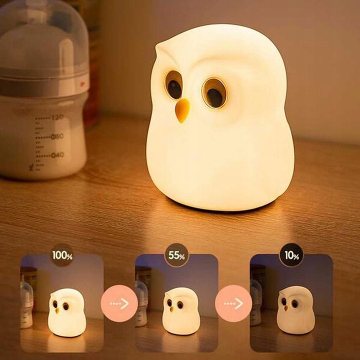Lampka nocna LED RGB dla dzieci do zasypiania silikonowa na akumlator 5 Lampka nocna LED RGB dla dzieci do zasypiania silikonowa na akumlator - obrazek 5