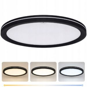 Plafon lampa sufitowa natynkowa LED 18w zmienna barwa światła CCT czarna