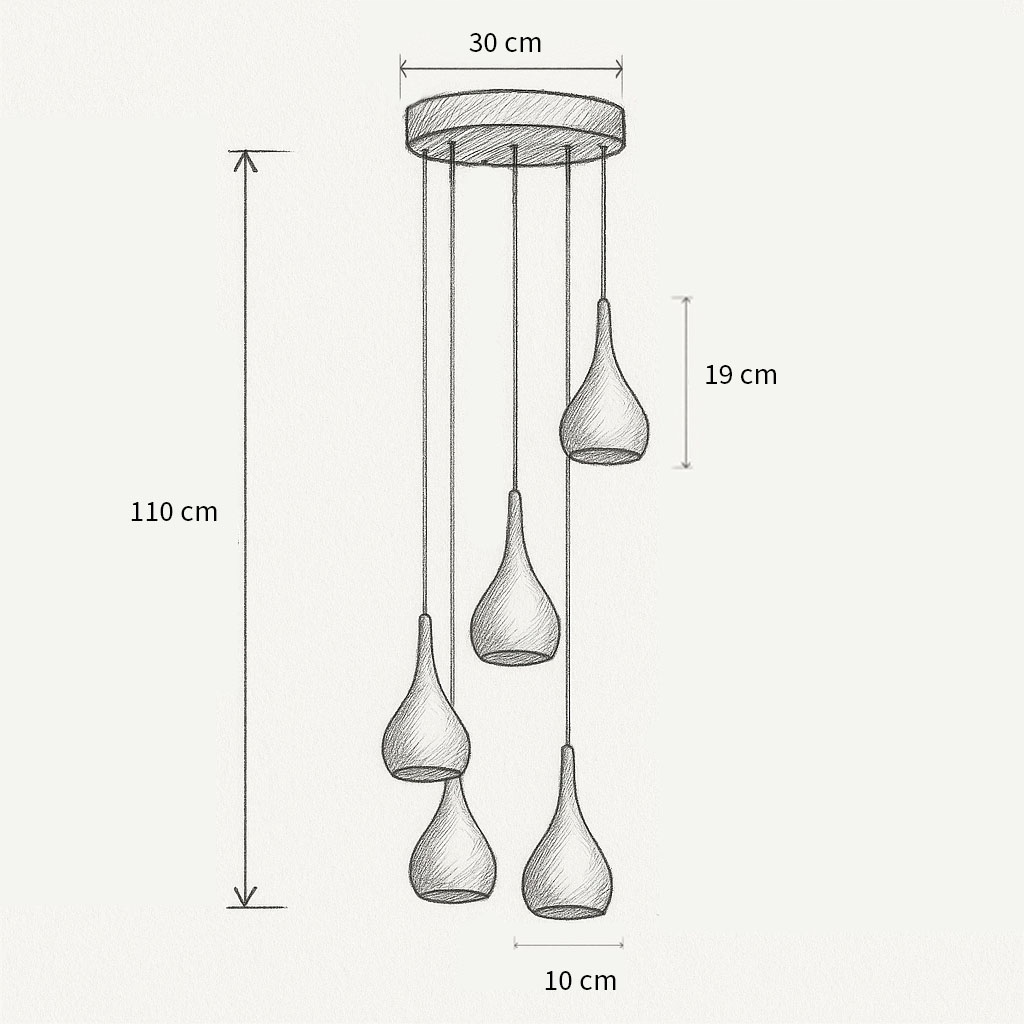 Lampa sufitowa wisząca żyrandol 5x E14 biała nowoczesna z żarówkami LED 4w 7 Lampa sufitowa wisząca żyrandol 5x E14 biała nowoczesna z żarówkami LED 4w - obrazek 7