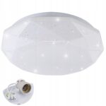 Lampa plafon natynkowy sufitowy 2 x E27 LED efekt gwiazd diament do salonu