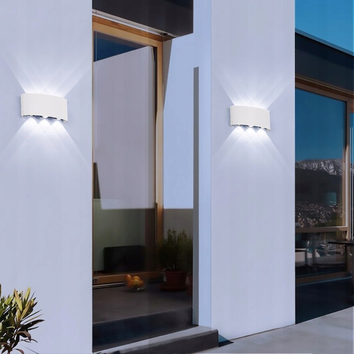 Lampa elewacyjna zewnetrzna kinkiet biały gora dół 6w IP54 9 Lampa elewacyjna zewnetrzna kinkiet biały gora dół 6w IP54 - obrazek 9
