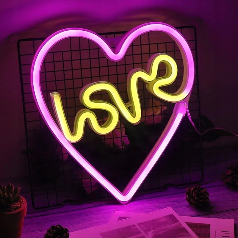 Lampka nocna neon pokój dziecięcy serce love LED ślub dekoracja usb baterie 7 Lampka nocna neon pokój dziecięcy serce love LED ślub dekoracja usb baterie - obrazek 7