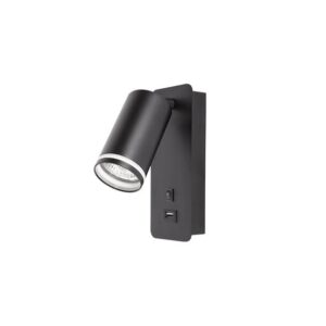 Kinkiet do czytania Ring GU10 55mm czarny USB A+ C