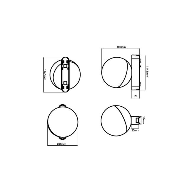 Lampa LED Luxo 48V 10W 4000K Sferis 120° biała. 2 Lampa LED Luxo 48V 10W 4000K Sferis 120° biała. - obrazek 2