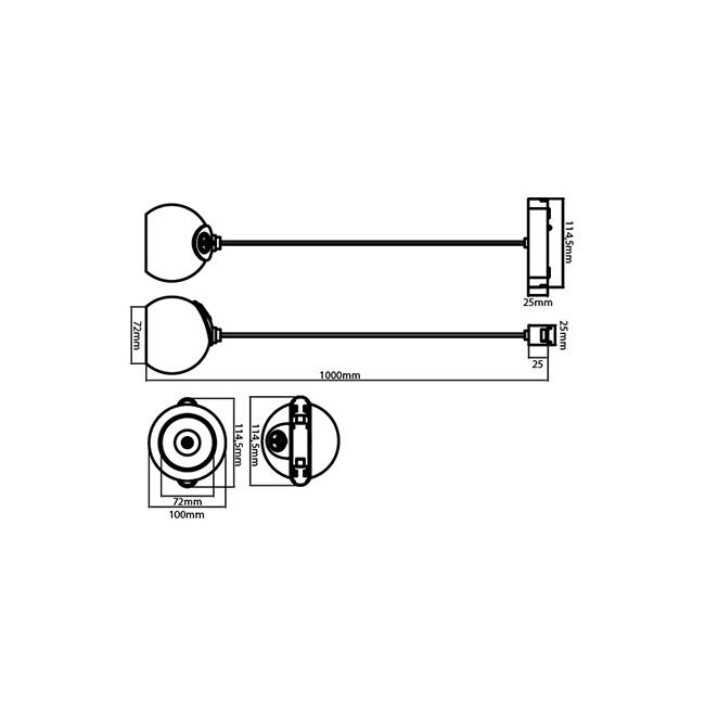 Lampa LED Luxo 48V 10W 4000K Mars wisząca czar. 2 Lampa LED Luxo 48V 10W 4000K Mars wisząca czar. - obrazek 2