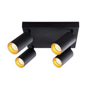 Kinkiet GU10 LED Eris Gold ruchomy x4 czarny