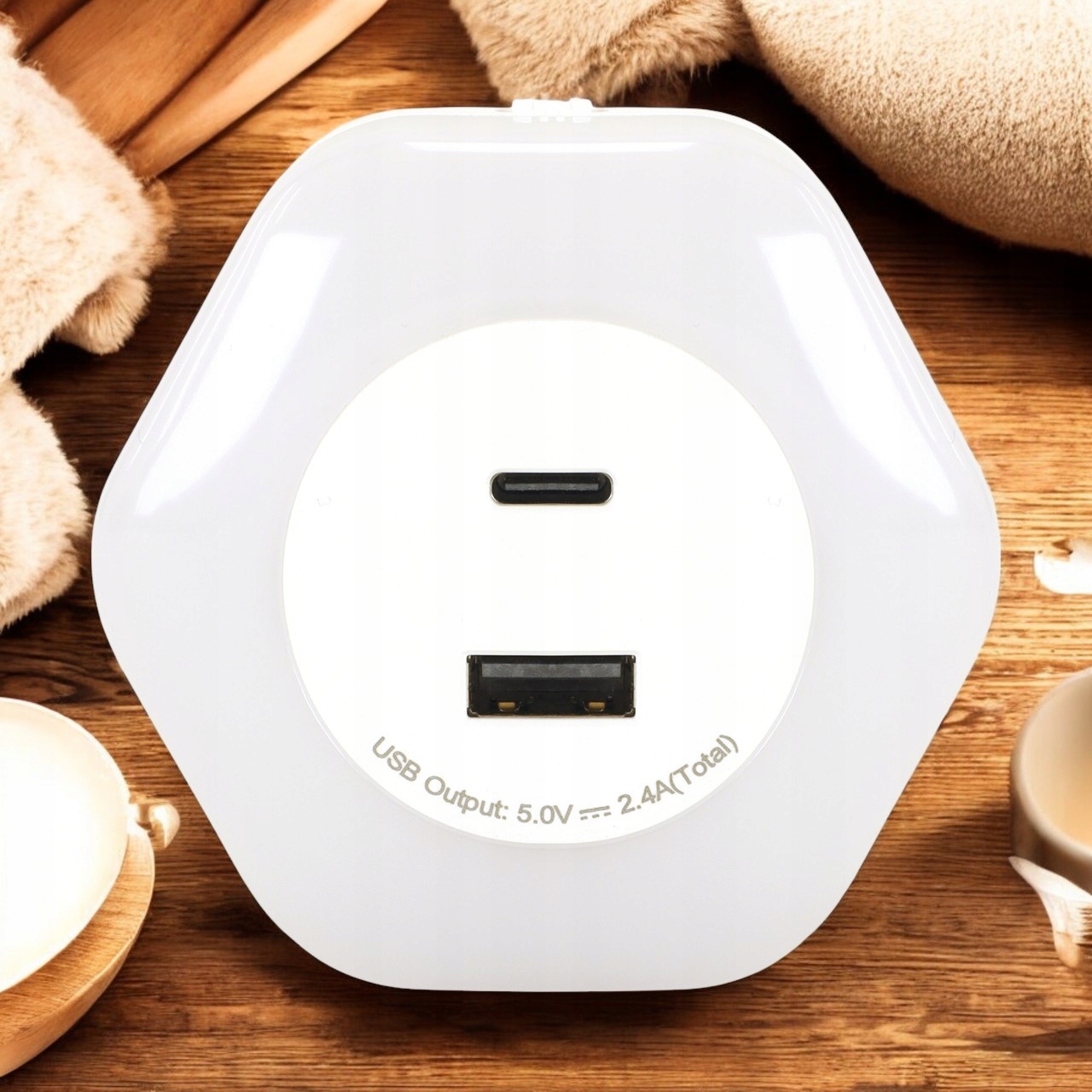Lampka LED 0,3w nocna do kontaktu czujnik zmierzchu usb a+c barwa neutralna 5 Lampka LED 0,3w nocna do kontaktu czujnik zmierzchu usb a+c barwa neutralna - obrazek 5