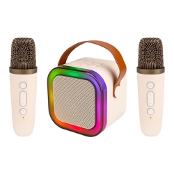Głośnik Bluetooth przenośny karaoke - 2 mikrofony