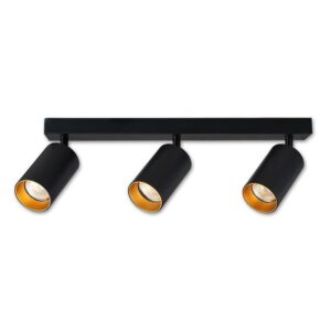 Kinkiet GU10 LED Eris Gold ruchomy x3 czarny