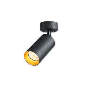Kinkiet GU10 LED Eris Gold ruchomy x1 czarny