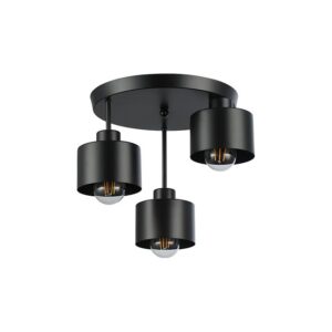 Kinkiet E27 LED Elza x3 czarny okrągły