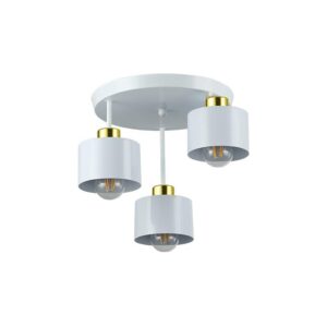 Kinkiet E27 LED Elza x3 biały + złoty okrągły