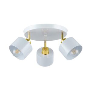 Kinkiet E27 LED Elza ruchomy x3 biały + złoty okrą