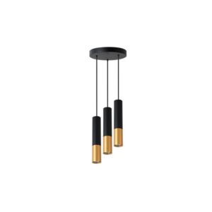 Lampa wisząca Keon GU10 x3 okrąg czarny+zł.