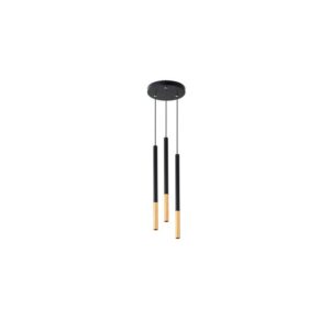 Lampa wisząca Piero G9 x3 okrąg czarny+złot.