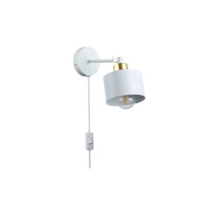 Kinkiet E27 LED Elza ruchomy x1 biały + złoty wtyc