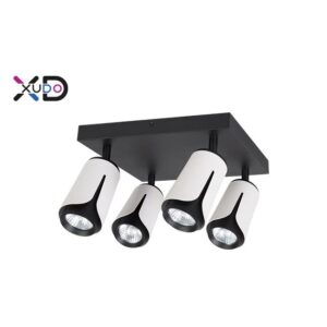 Kinkiet GU10 LED x4 biały+czarny kwadrat.