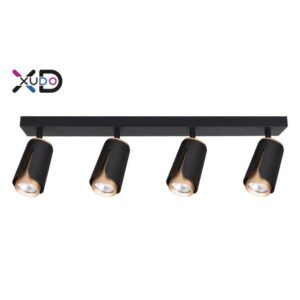 Kinkiet GU10 LED x4 czarny+złoty.