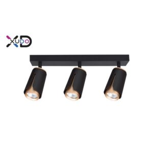 Kinkiet GU10 LED x3 czarny+złoty.