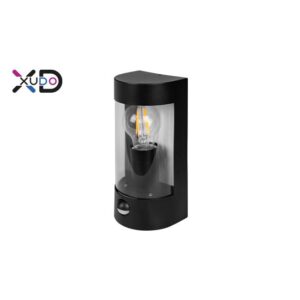 Kinkiet E27 LED IP44 PC czarny PIR.