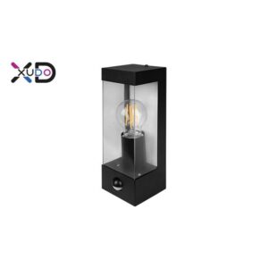 Kinkiet E27 LED IP44 PC PIR czarny.