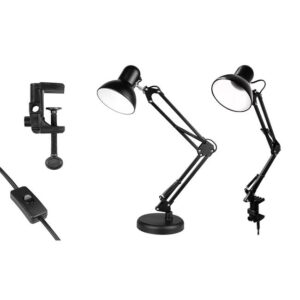 Lampa biurkowa kreślarska Lena E27 czarna