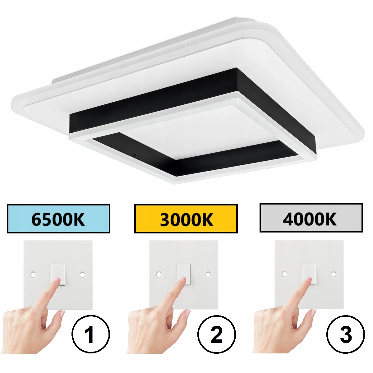 Plafon lampa sufitowa LED 46w CCT sterowanie przełącznikiem nasciennym 7 Plafon lampa sufitowa LED 46w CCT sterowanie przełącznikiem nasciennym - obrazek 7