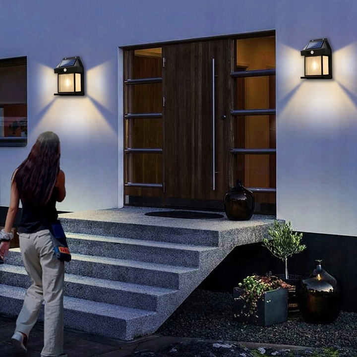 Lampa ogrodowa solarna kinkiet elewacyjny ścienny 1w LED z czujnikiem 9 Lampa ogrodowa solarna kinkiet elewacyjny ścienny 1w LED z czujnikiem - obrazek 9