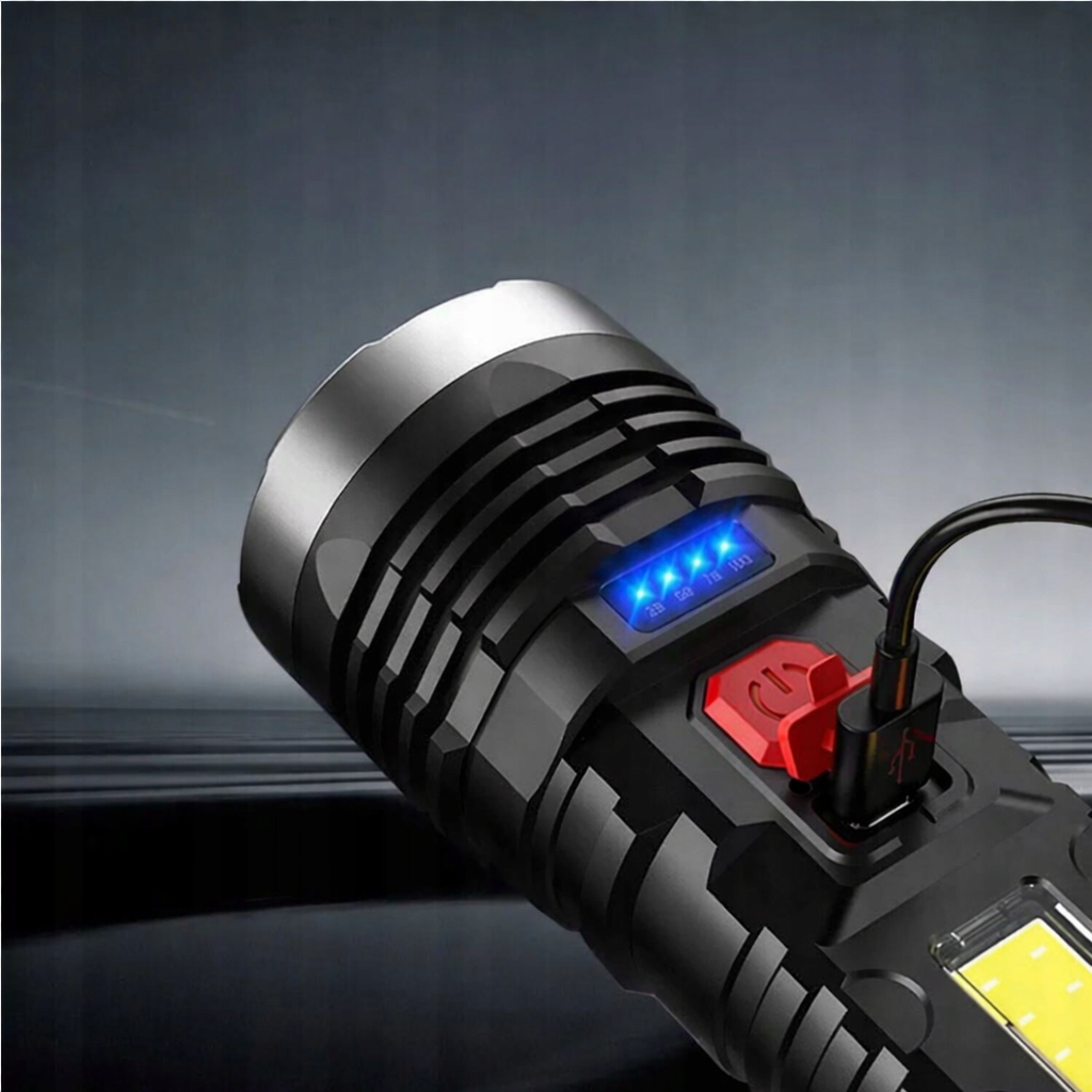 Latarka taktyczna wojskowa usb akumulatorowa wskaźnik baterii LED osl + COB 7 Latarka taktyczna wojskowa usb akumulatorowa wskaźnik baterii LED osl + COB - obrazek 7