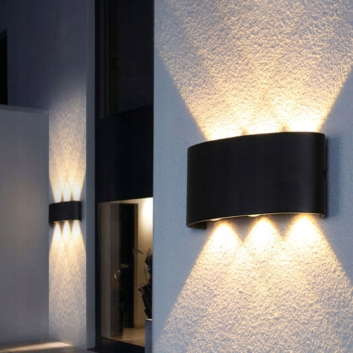 Kinkiet elewacyjny zewnetrzny lampa czarna góra dół 6w IP54 5 Kinkiet elewacyjny zewnetrzny lampa czarna góra dół 6w IP54 - obrazek 5