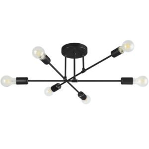 Żyrandol LED E27 Eliot 70cm x6 czarny