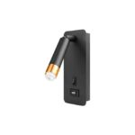 Kinkiet do czytania Piero G9 USB czarny + złoty