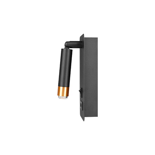 Kinkiet do czytania Piero G9 USB czarny + złoty 3 Kinkiet do czytania Piero G9 USB czarny + złoty - obrazek 3