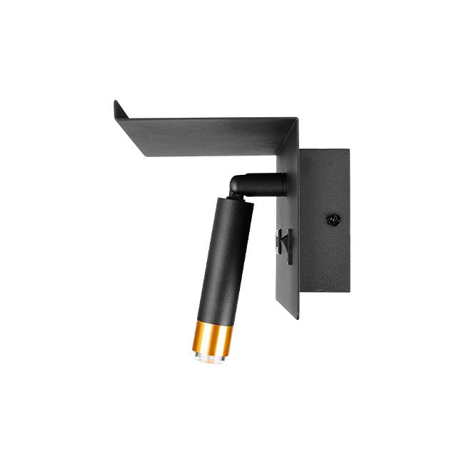 Kinkiet do czytania Piero G9 półka USB czarny+złot 3 Kinkiet do czytania Piero G9 półka USB czarny+złot - obrazek 3