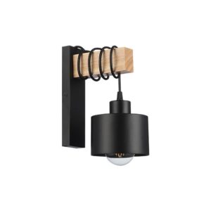 Kinkiet E27 LED Elza wiszący x1 czarny + WD