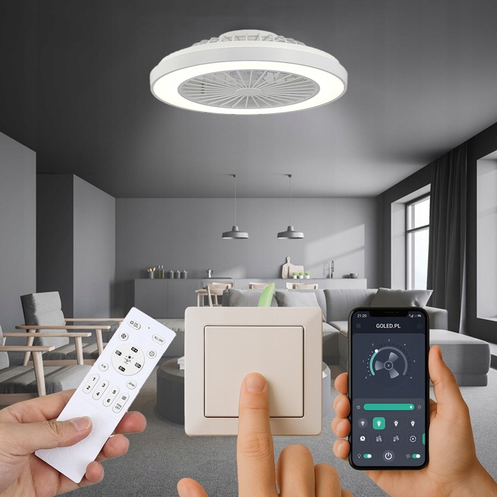 Lampa sufitowa wentylator plafon LED wiatrak 51w CCT pilot aplikacja pamięć 6 Lampa sufitowa wentylator plafon LED wiatrak 51w CCT pilot aplikacja pamięć - obrazek 6